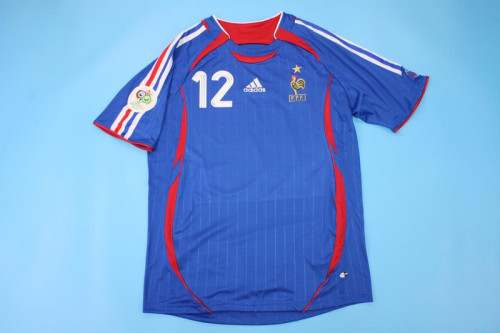 with Patch Retro Shirt 2006 France Home Soccer Jersey Vintage Football Shirt