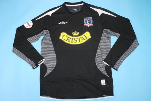 with Patch Retro Jersey Long Sleeve 2006 Colo-Colo Away Black Soccer Jersey