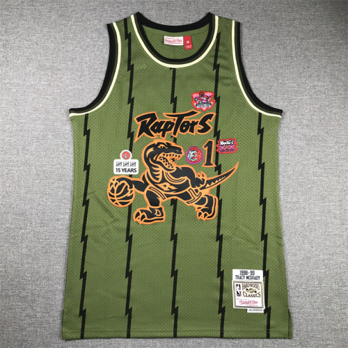 Mitchell&Ness 1998-99 Toronto Raptors 1 McGRADY Green NBA Jersey Basketball Shirt