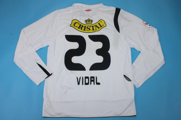 with Patch Retro Jersey Long Sleeve 2006 Colo-Colo VIDAL 23 Home Soccer Jersey