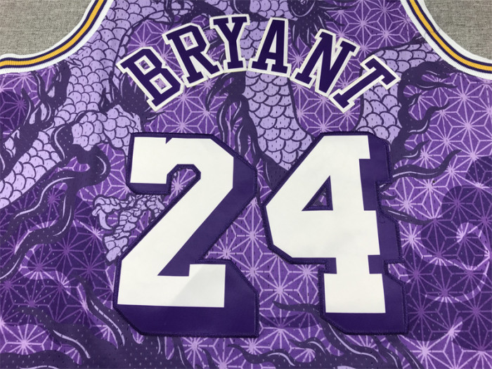 Mitchell&ness 1996-97 Los Angeles Lakers 24 BRYANT Basketball Shirt Purple Dragon NBA Jersey