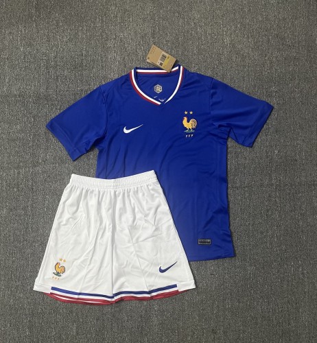 Adult Uniform 2024 France Home Soccer Jersey Shorts Football Kit