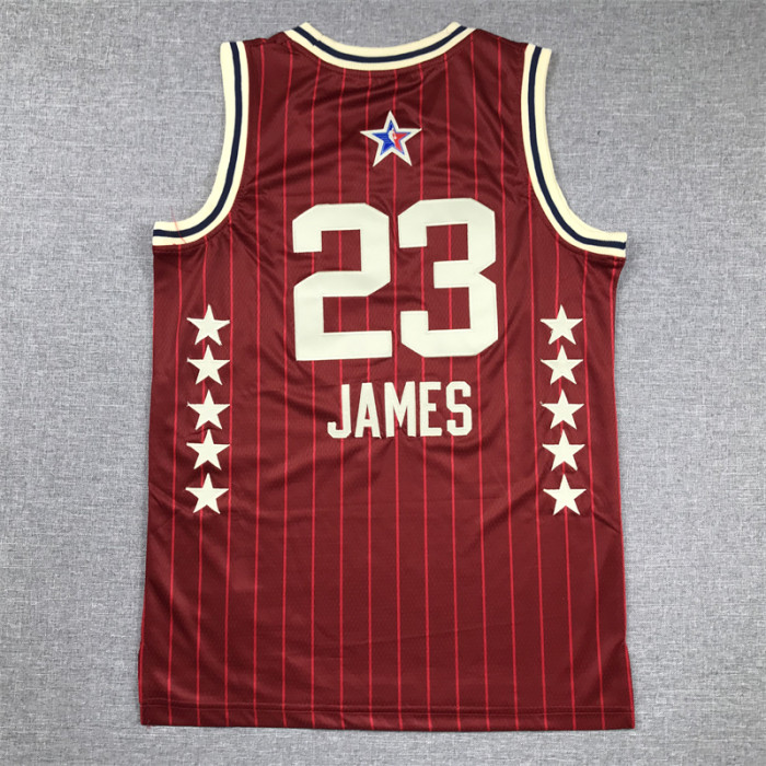 Youth NBA All Stars 23 JAMES Basketball Shirt Red Kids NBA Jersey