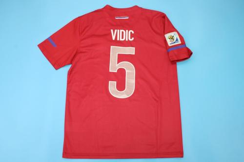 Retro Jersey 2010 Serbia VIDIC 5 Home Soccer Jersey Vintage Football Shirt