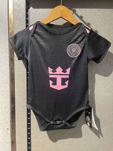 Baby Cloth 2024-2025 Inter Miami Away Black Soccer Jersey Baby Onesies
