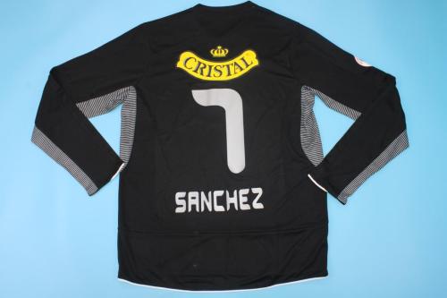 with Patch Retro Jersey Long Sleeve 2006 Colo-Colo SANCHEZ 7 Away Black Soccer Jersey