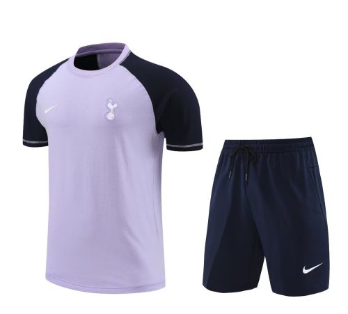 Adult Uniform 2024 Tottenham Hotspur Purple Soccer Training Jersey and Shorts Cotton Football Kits