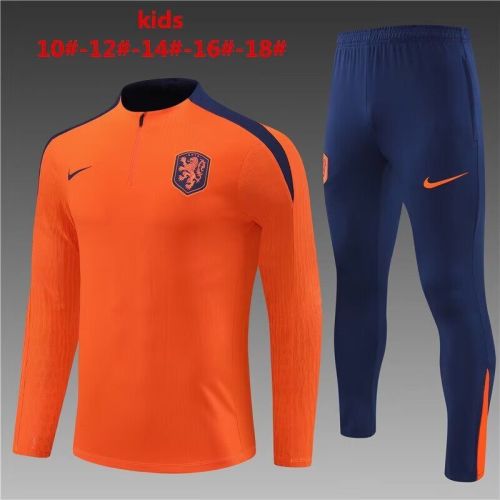 Youth 2024 Netherlands Orange Soccer Training Sweater and Pants