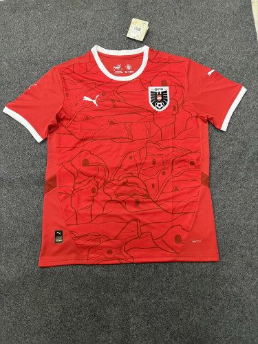 Fans Version Austria 2024 Home Soccer Jersey Football Shirt