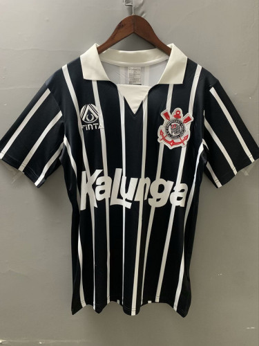 Retro Jersey 1990 Corinthians Away Black Football Shirt Vintage Soccer Jersey
