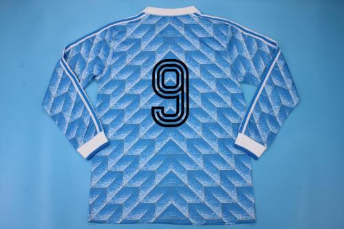 Long Sleeve Retro Jersey 1988 East Germany 9 Home Vintage Soccer Jersey