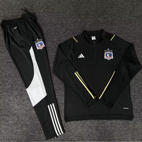 2024-2025 Colo Colo Black Soccer Training Sweater and Pants Football Kit