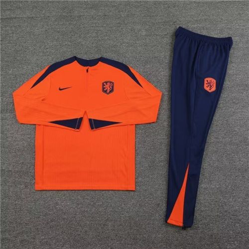 2024-2025 Netherlands Orange Soccer Training Sweater and Pants Football Kit