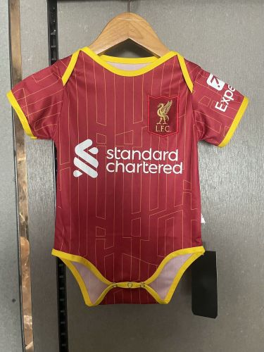 Baby Cloth 2024-2025 Liverpool Home Soccer Jersey Baby Onesies