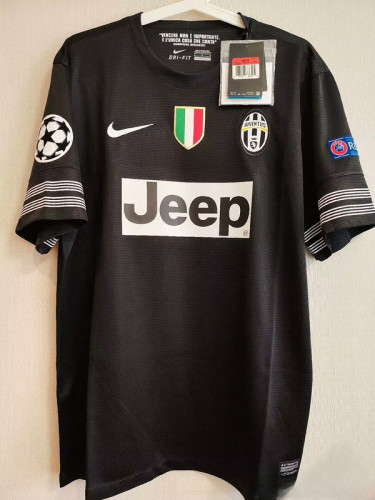 with Scudetto+UCL Patch Retro Jersey 2012-2013 Juventus Away Black Soccer Jersey Vintage Football Shirt