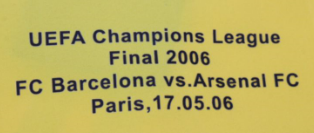 Front Lettering UEFA Champions League Final 2006 for 2005-2006 Arsenal Jersey