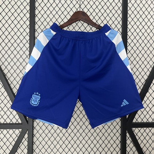 Fan Version 2024 Argentina Away Blue Soccer Shorts