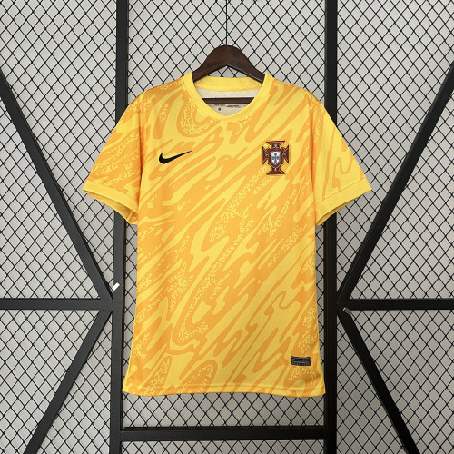 Fan Version Portugal 2024 Yellow Goalkeeper Soccer Jersey Football Shirt