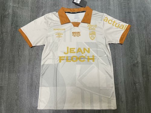 Fans Version 2024-2025 Lorient 100th Souvenir White Soccer Jersey Football Shirt
