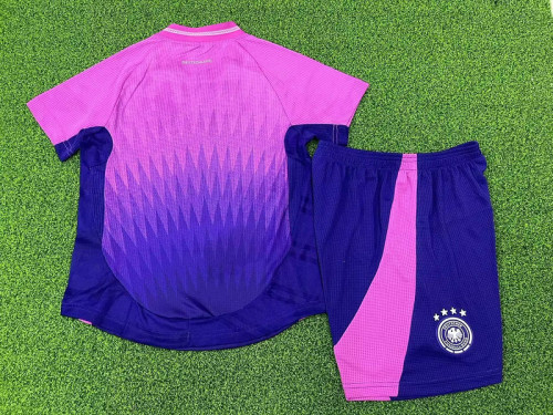 Player Version Youth Uniform Kids Kit Germany 2024 Away Soccer Jersey Shorts Child Football Set