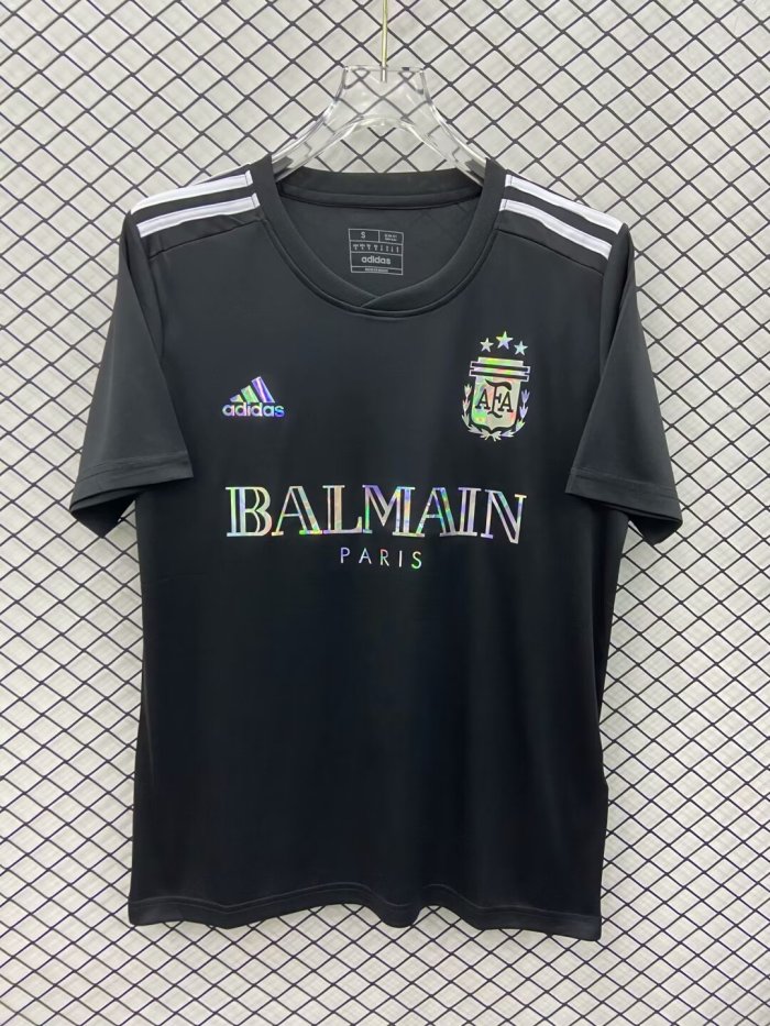 Fan Version Argentina 2024 Black Soccer T-shirt
