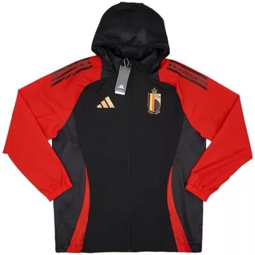 2024 BEL Black/Red Soccer Windbreaker Jacket Football Jacket