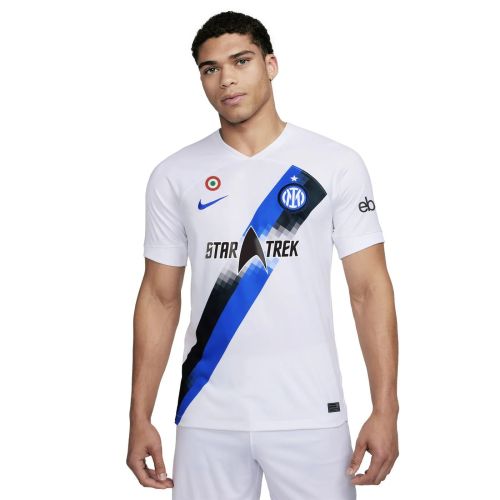 with Coppa Italia Patch Fans Version 2023-2024 Inter Milan Star Trek Away White Soccer Jersey Football Shirt