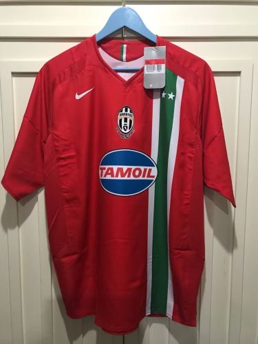 Retro Jersey 2005-2006 Juventus Away Red Soccer Jersey Vintage Football Shirt