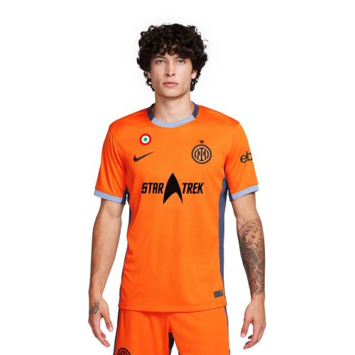 with Coppa Italia Patch Fans Version 2023-2024 Inter Milan Star Trek Third Away Orange Soccer Jersey Football Shirt