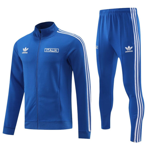 2024 Italy Blue Soccer Training Jacket Football Jacket and Pants