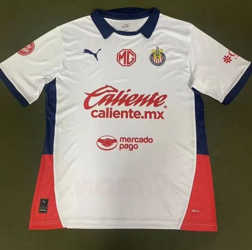 Fan Version 2024-2025 Chivas Away White Soccer Jersey Football Shirt
