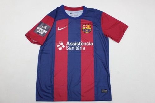 with EHF Patch Barcelona Camisetas de Futbol Fans Version 2023-2024 Barcelona Hand Ball Team Home Soccer Jersey