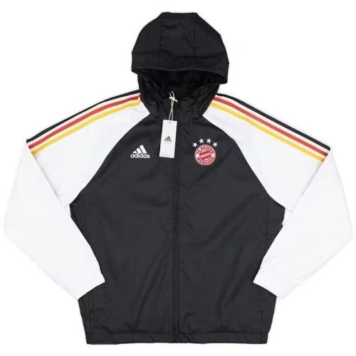 2024 Bayern Munich Black/White Soccer Windbreaker Jacket Football Jacket