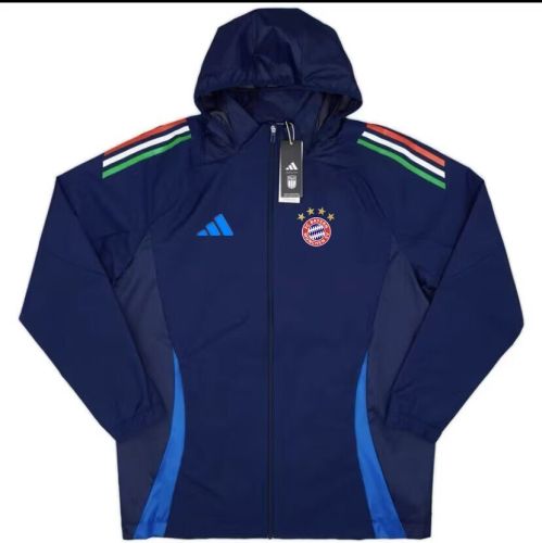 2024 Bayern Munich Dark Blue Soccer Windbreaker Jacket Football Jacket