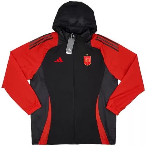 2024 Spain Black/Red Soccer Windbreaker Jacket Football Jacket
