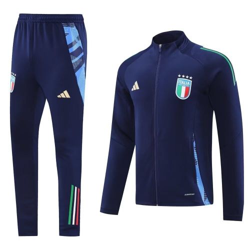 2024 Italy Dark Blue Soccer Training Jacket Football Jacket and Pants