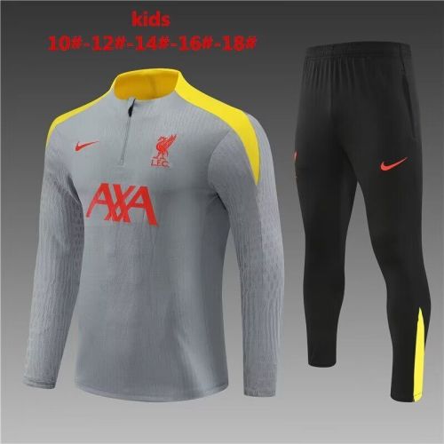 Youth 2024 Liverpool Grey/Yellow Soccer Training Sweater and Pants
