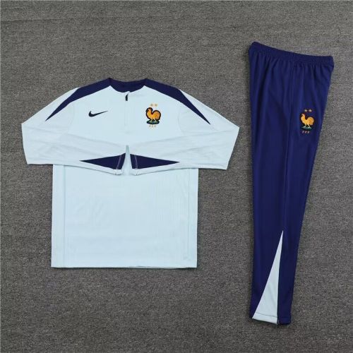 2024-2025 France Light Blue Soccer Training Sweater and Pants Football Kit
