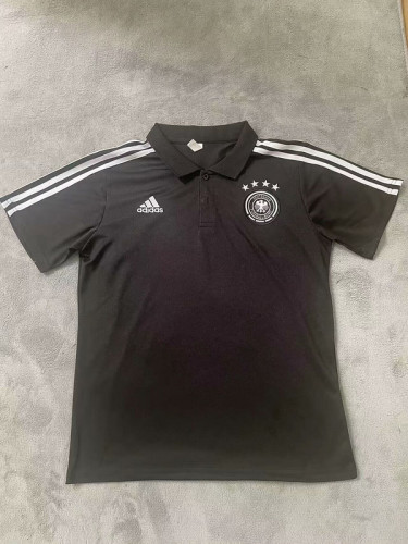 2024 Germany Black Soccer Polo Football Shirt