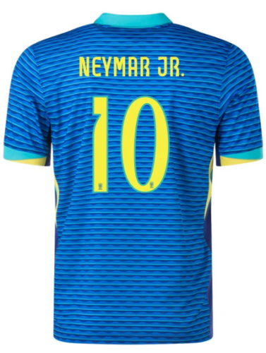 Player Version 2024 Brazil NEYMAR JR 11 Away Blue Soccer Jersey Brasil Football Shirt
