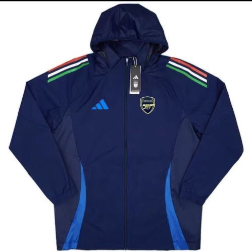 2024 Arsenal Dark Blue Soccer Windbreaker Jacket Football Jacket