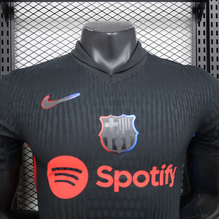 Barca Camisetas de Futbol Player Version 2024-2025 Barcelona Away Black Soccer Jersey