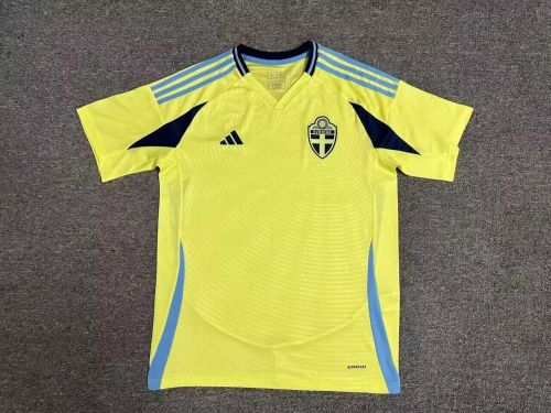 Fan Version 2024 Sweden Home Soccer Jersey Football Shirt