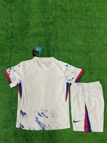 Youth Uniform Kids Kit Norway 2024 Away White Soccer Jersey Shorts Child Football Set