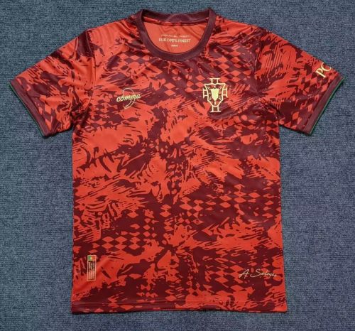 2024 Portugal Dark Red Soccer Training Jersey Football Pre-match Shirt