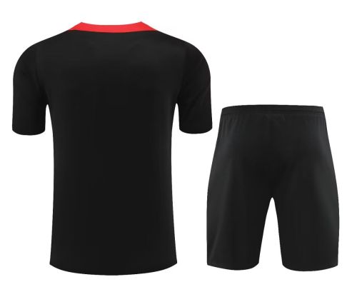 Adult Uniform 2024 Portugal Black/Red Soccer Training Jersey and Shorts Football Kits