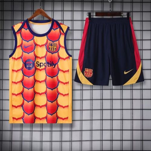 Adult Uniform 2024 Barcelona Red/Yellow Soccer Training Vest and Shorts
