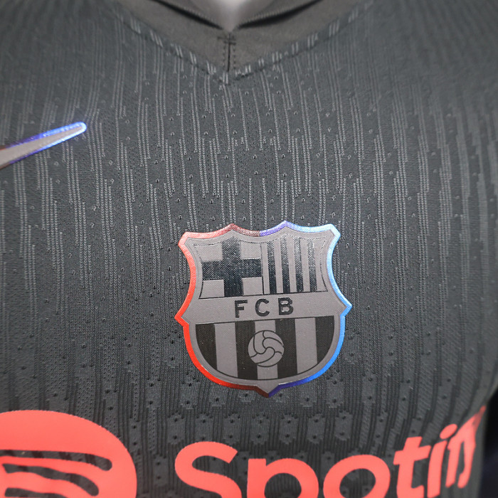 Barca Camisetas de Futbol Player Version 2024-2025 Barcelona Away Black Soccer Jersey