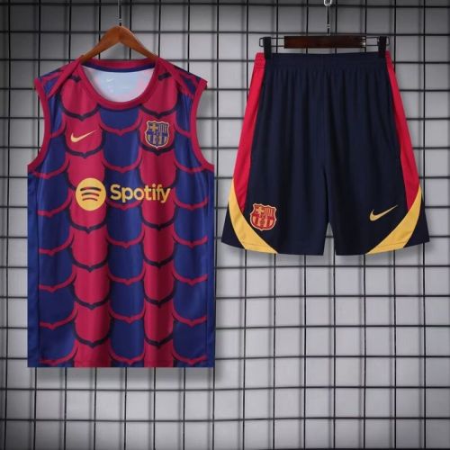 Adult Uniform 2024 Barcelona Blue/Red Soccer Training Vest and Shorts