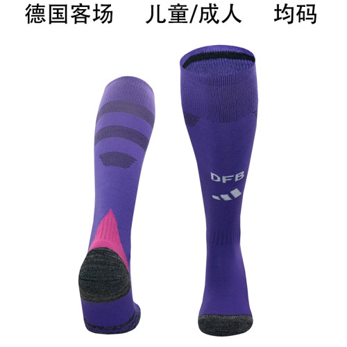 Youth/Adult Germany 2024 Away Purple Soccer Socks Football Socks